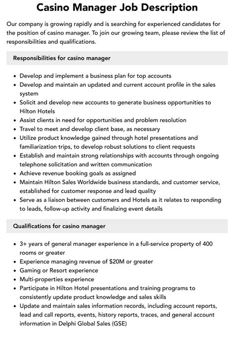 casino job hierarchy|68 casino manager Jobs in Philippines, June 2024 .